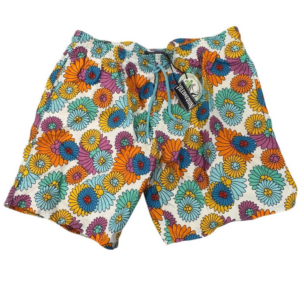 Vilebrequin Marguerites NEW Men's 4XL Multicolor Floral 8.5" Inseam Swim Trunks